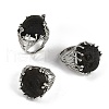 Nuggets Natural Tektite Finger Rings RJEW-P128-08P-C-1