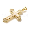 Brass Micro Pave Cubic Zirconia Pendants KK-R002-06G-2