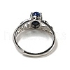 Oval Natural Lapis Lazuli Adjustable Rings RJEW-Q818-01P-05B-4