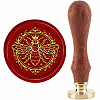 Brass Wax Seal Stamp with Handle AJEW-WH0184-0469-1
