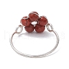 Natural Rainbow Moonstone /Amethyst/Rose Quartz/RedJasper/Apatite/Amazonite Finger Rings RJEW-JR00881-02-5
