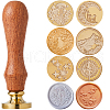 CRASPIRE 6 Styles Golden Tone Brass Wax Seal Stamp Head AJEW-CP0007-50C-03-1