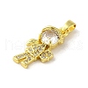 Rack Plating Brass Micro Pave CLear Cubic Zirconia Pendants KK-C053-07B-G-2