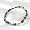 Natural Moss Agate Beaded Stretch Bracelets BJEW-D446-A-44-6