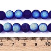 Frosted Transparent Glass Beads Strands GLAA-T032-T8mm-MBB15-4