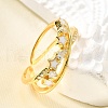 Star 925 Sterling Silver Cubic Zirconia Rings for Women RJEW-S631-01G-3