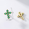 Exquisite Cross Brass Cubic Zirconia Stud Earrings GX6224-3