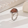 Heart-shaped Synthetic Goldstone Women's Ring VA9361-5-1