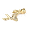 Rack Plating Brass Micro Pave Cubic Zirconia Pendants KK-H509-18G-2