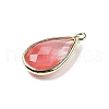 Synthetic Dyed Cherry Quartz Glass Glass Faceted Pendants G-M431-17G-03-2