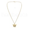 Customized Blank Photo Butterfly Alloy Capri Blue Rhinestone Pendant Necklaces for Women WG31A73-01-2