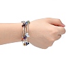 Three Loops Natural Gemstone Beaded Wrap Bracelets BJEW-JB02331-03-5