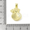 Brass Micro Pave Clear Cubic Zirconia Pendants KK-E111-14G-3