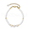 Shell Pearl Bead & Glass Seed Beads Bracelets BJEW-MZ00136-01-2