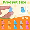 35Pcs 7 Colors Transparent Resin Pendants Colorful Fluorescent Little Frog Pendant Creative Jewelry Accessories JX855A-2