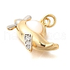 Brass Micro Pave Cubic Zirconia Pendants KK-U040-04G-2