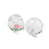 Transparent Printed Acrylic Beads OACR-H124-08-2