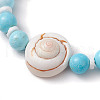 Summer Beach Natural Shiva Eye Shell Bead Bracelets BJEW-JB10313-03-4