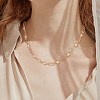 Imitation Pearl Sun & Oval Link Chain Necklaces JN1131A-6