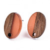 Resin & Walnut Wood Stud Earring Findings MAK-N032-004A-A05-2