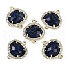 Dyed Natural Lapis Lazuli Faceted Oval Links G-B126-01G-12-1
