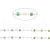 Faceted Cube Glass & ABS Plastic Imitation Pearl Beaded Chains CHS-G026-02KCG-01-1-2