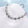 Brass Micro Pave Clear Cubic Zirconia Link Bracelets for Women BJEW-D342-01P-3
