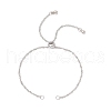 304 Stainless Steel Singapore Chain Slider Bracelet Making AJEW-JB01344-02-1