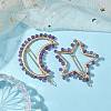 2Pcs Moon & Star Alloy with Natural Amethyst Hollow Hair Barrettes PHAR-JH00105-02-2