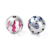 UV Plating Rainbow Iridescent Acrylic Beads OACR-F009-01D-2