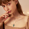 CHGCRAFT 4Pcs 4 Style Natural Gemstone Mashroom Wire Wrapped Pendant Necklace for Wome NJEW-CA0001-06-6