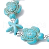 Synthetic Turquoise Beaded Stretch Bracelets for Men Women BJEW-JB11761-02-3