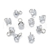 Brass Clear Cubic Zirconia Charms ZIRC-G170-12-2