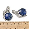 Dyed Natural Lapis Lazuli Half Round Pendants G-F766-06AS-04-3