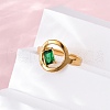 304 Stainless Steel Adjustable Cuff Rings for Women RJEW-B126-06G-01-3