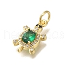 Rack Plating Brass Micro Pave Cubic Zirconia Pendants KK-K373-14G-2