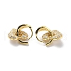 Clear Cubic Zirconia Heart Dangle Hoop Earrings EJEW-G333-01G-1-3