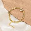 Brass Micro Pave Cubic Zirconia Link Bracelets BJEW-Z082-01G-02-1