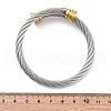 304 Stainless Steel Torque Bangles for Women BJEW-P310-18GP-5
