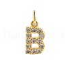 Brass Cubic Zirconia Pendants with Jump Rings FIND-PW0024-09B-1