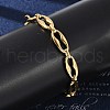 304 Stainless Steel Coffee Bean Chain Bracelets for Women Men BJEW-F488-45G-3
