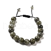 12.5mm Round Natural Labradorite Braided Bead Bracelets for Women Men BJEW-C060-01Z-1
