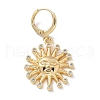 Brass Micro Pave Clear Cubic Zirconia Earrings EJEW-M093-01G-1