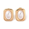 Ion Plating(IP) 304 Stainless Steel Plastic Bead Stud Earrings EJEW-S227-02G-1
