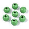 Spray Painted Round Natural Schima Wood Beads WOOD-A018-12mm-08-1