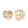 Brass Micro Pave Cubic Zirconia Charms KK-N261-102G-2