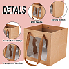 Square Paper Gift Tote Bags with Plastic Visible Window ABAG-WH0051-10C-5