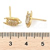 Brass Micro Pave Clear Cubic Zirconia Stud Earrings EJEW-R016-26G-07-5