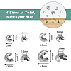 DICOSMETIC 240Pcs 4 Style 304 Stainless Steel Crimp Beads Covers STAS-DC0015-59-2