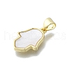 Brass Palm Pendants KK-V010-18G-2